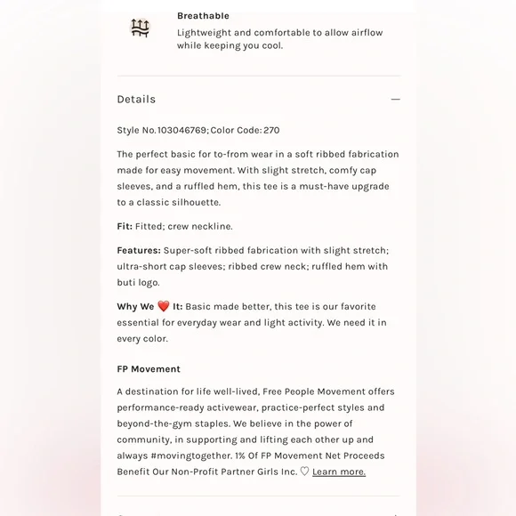 Free people double point tee. Medium. NWOT. - Picture 5 of 10